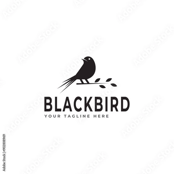 Obraz Small Bird Silhouette Transparent Background, Bird Silhouette Logo Light Background Vector Design.