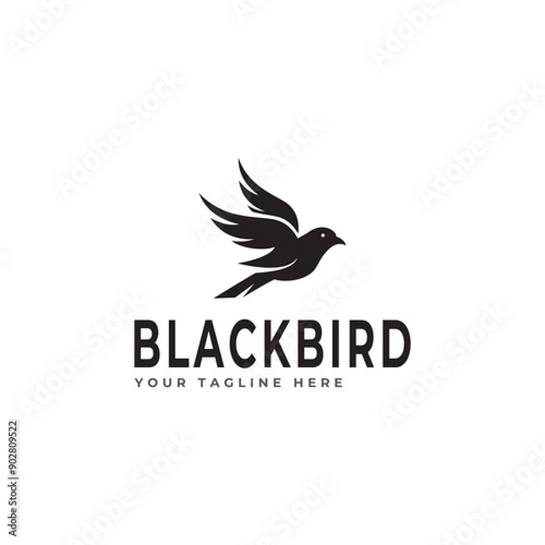 Obraz Small Bird Silhouette Transparent Background, Bird Silhouette Logo Light Background Vector Design.