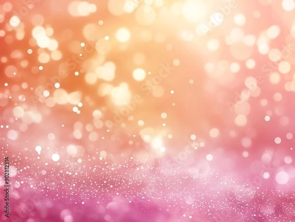 Obraz Warm Bokeh Background with Pink and Orange Tones - Ideal for Festive and Romantic Designs