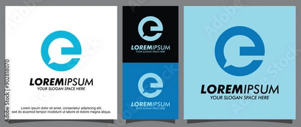 Obraz Modern letter e and talk logo template