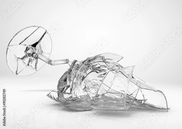 Obraz Broken Empty Wine Glass