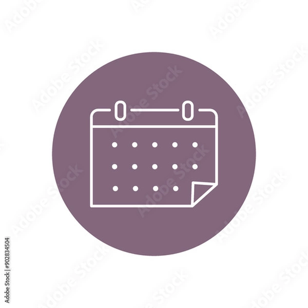 Obraz Flat illustration. Calendar color icon. Icon on isolated on white background. Perfect for your creative idea.