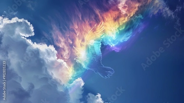 Fototapeta Captivating Celestial Rainbow Clouds in Vibrant Skies