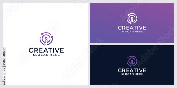 Obraz creative letter i and c technology