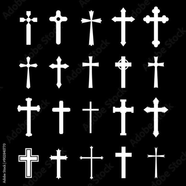 Obraz set of crosses vector icon