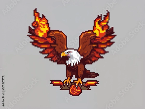 Obraz Art eagle in fire