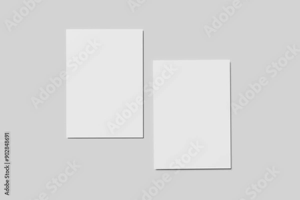 Fototapeta Realistic blank A4 flyer brochure for mockup.