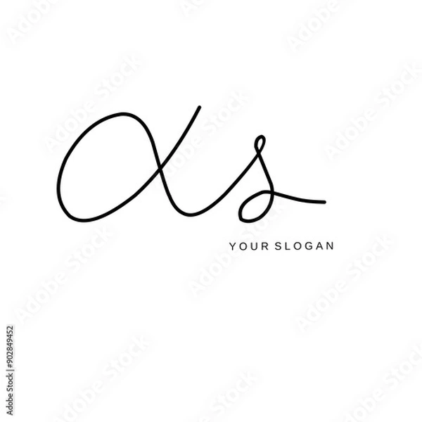 Fototapeta Xs Initial signature logo vector design