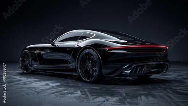Obraz modern black premium car in studio light