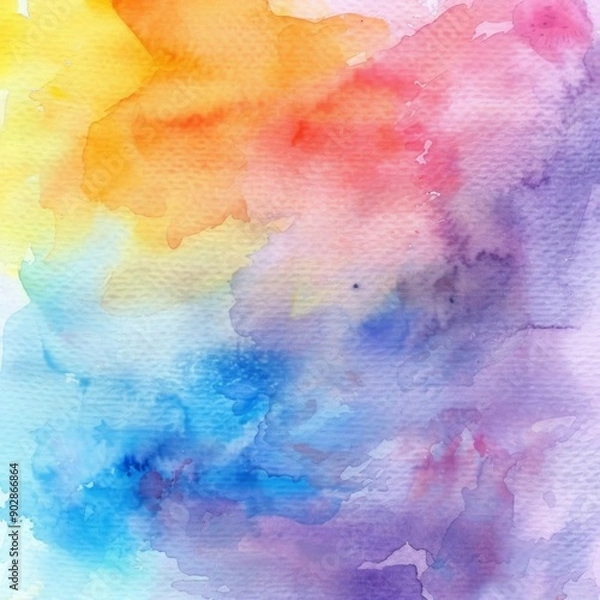 Fototapeta Watercolor gradient paint grunge texture on white background. The color splashing in the paper