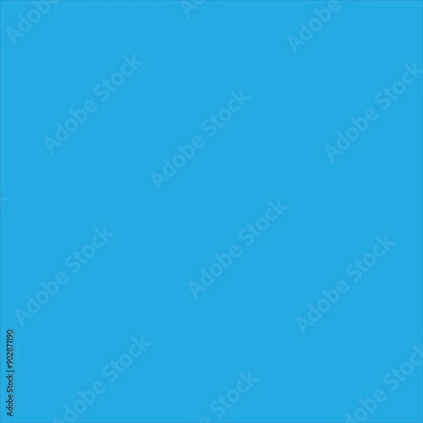 Obraz a blue background with a black and white cat on top of it
