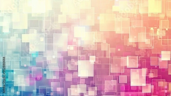 Fototapeta A colorful background with pink, blue and purple squares. The squares are arranged in a way that creates a sense of depth and texture. Scene is vibrant and energetic