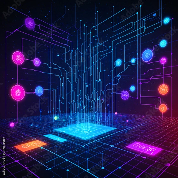 Obraz Machine Learning Data Flow Diagrams