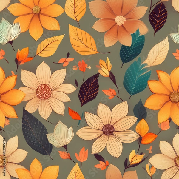 Obraz seamless spring flower pattern, spring floral, colorful flower