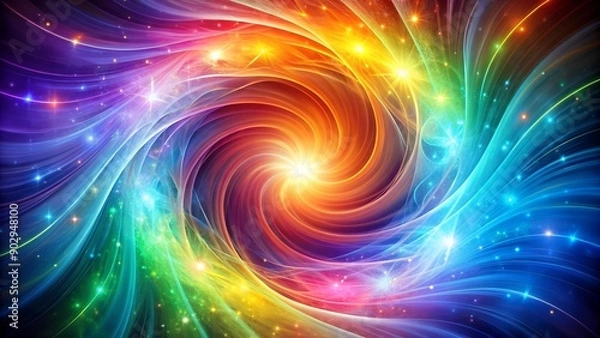 Fototapeta Harmonious Energy Flow: A Tapestry of Light and Color  generative AI