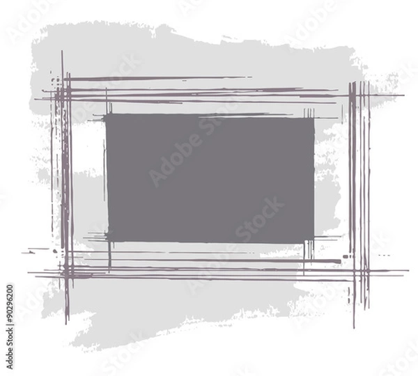 Fototapeta Hand drawn vector elegant frame on white background. Retro design.