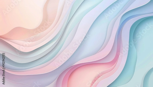 Fototapeta Abstract background with flowing pastel gradients creating a vibrant and elegant design