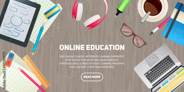 Obraz Flat design illustration concept for education