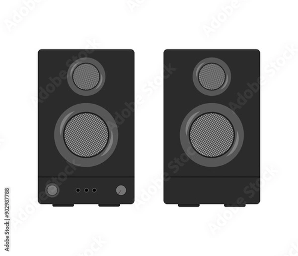 Obraz Audio speakers, speakers icon, music speaker flat illustration vector design