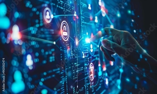 Fototapeta Personal data marketplace digital profiles trading privacy and value secure exchange cyber market, Generative AI