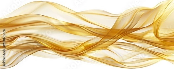 Fototapeta Abstract gold wave design element on white background