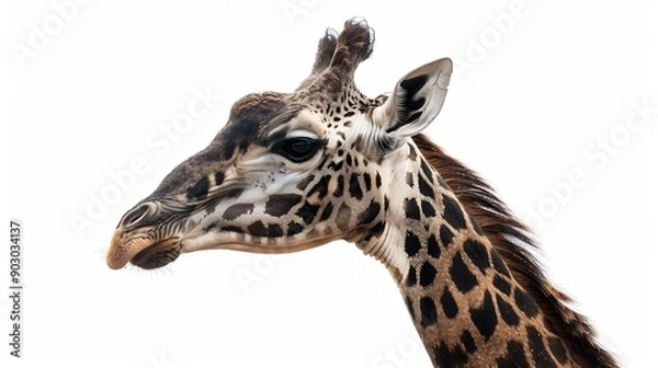 Fototapeta African otrich isolated on white space : Generative AI