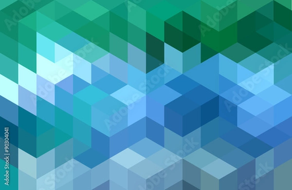 Fototapeta abstract blue green geometric background, vector