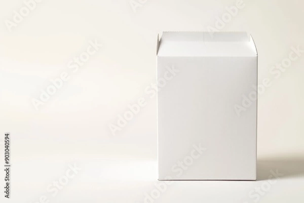 Fototapeta Cereal Box Breakfast. Blank cardbox package concept for breakfast on white abstract background
