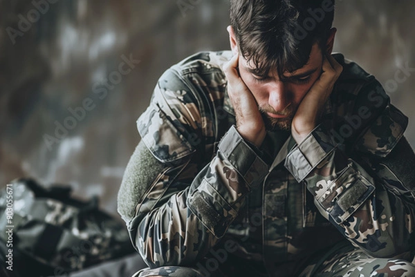 Obraz a soldier suffering from ptsd