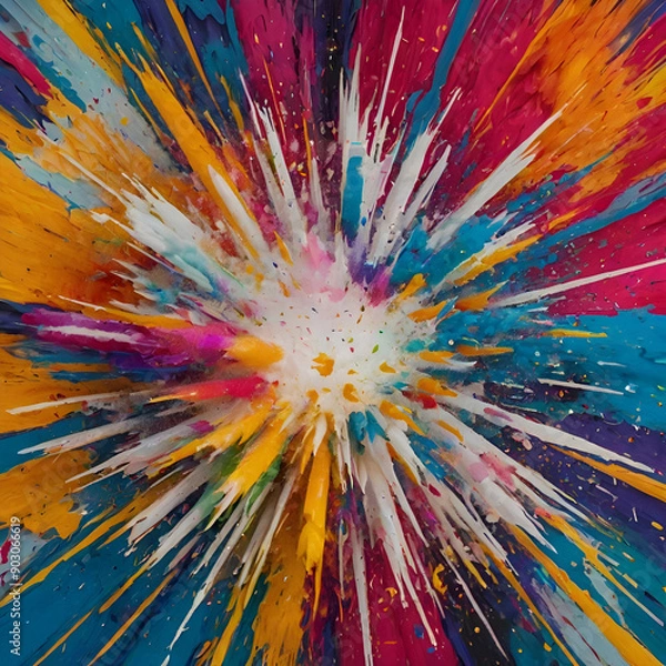 Obraz Abstract pop background with explosion of multi colors. generate by AI.