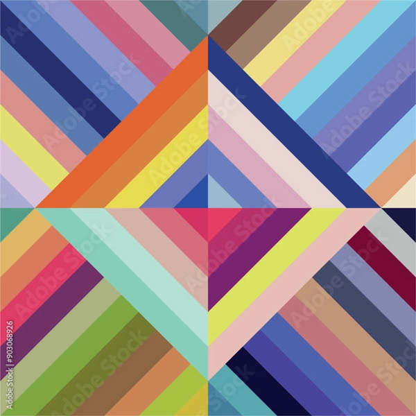 Fototapeta geometric figure square multicolored, decorative element, summer colors