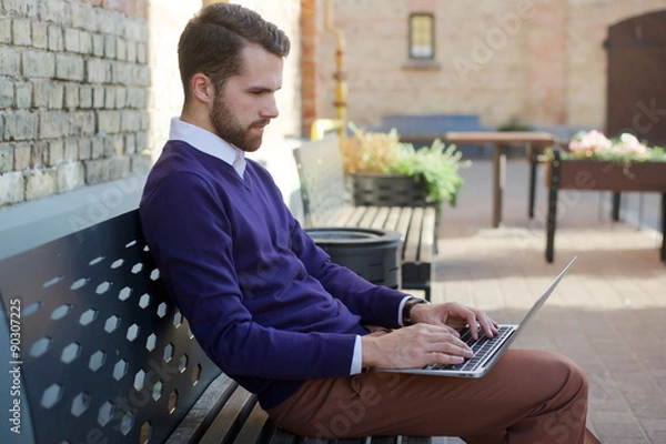 Obraz Man with laptop