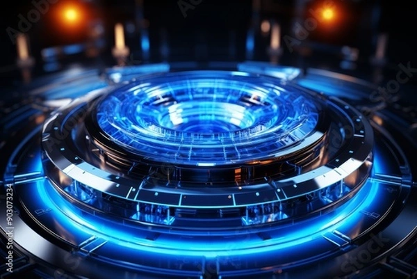 Fototapeta High-tech futuristic circular interface backgrounds.