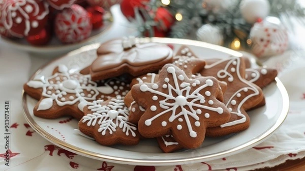 Fototapeta Homemade Christmas Gingerbread Cookies