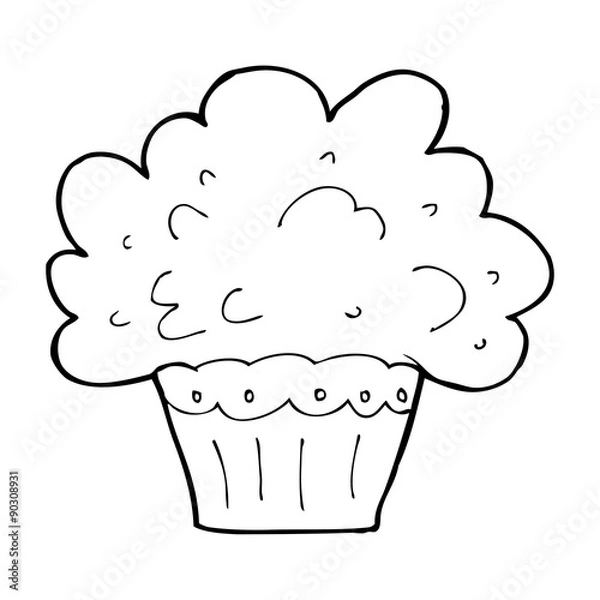 Obraz cartoon big cupcake
