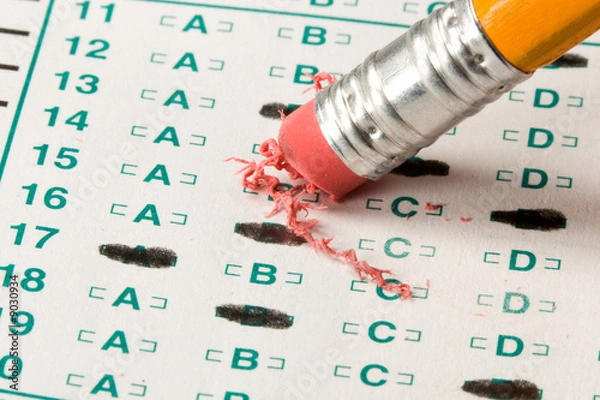 Obraz Standardized quiz or test score sheet