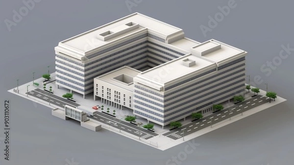 Fototapeta corporate buildings in 3d, architecture