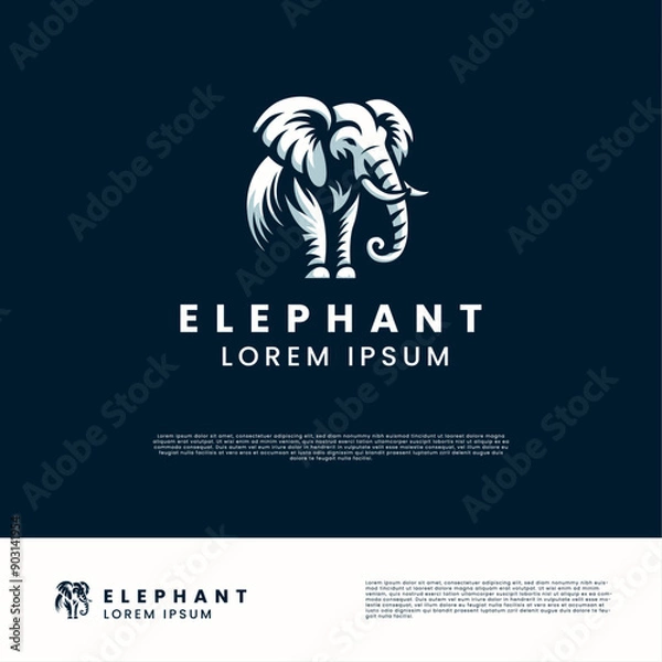 Obraz minimalist and modern elephant logo design