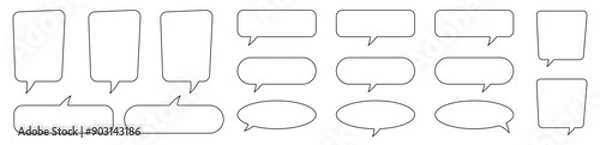 Fototapeta Speech bubble, speech balloon, chat bubble line art icon for apps and websites.