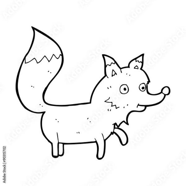 Obraz cartoon wolf cub
