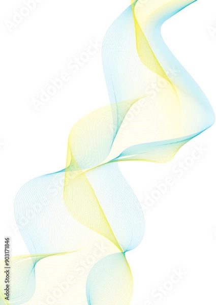 Obraz An intriguing abstract composition captures the essence of movement with its graphical waves. Fluid lines flow and interweave, creating a dance of form and color.