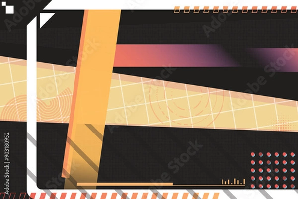 Obraz Memphis pattern and Abstract vector line pattern background, ideal for banner, wallpaper, or website template.