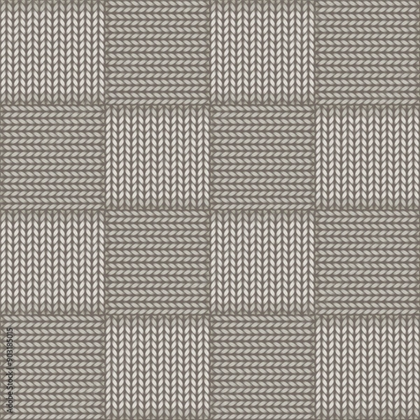 Fototapeta Abstract sand-hued braided texture checkered geometric pattern print. Vector illustration, perfect for textile, stationery, packaging design, wallpaper, home and garden decor projects. surface pattern