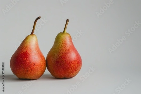 Fototapeta Pear fresh healthy fruit on white plain background. Isolated on solid background