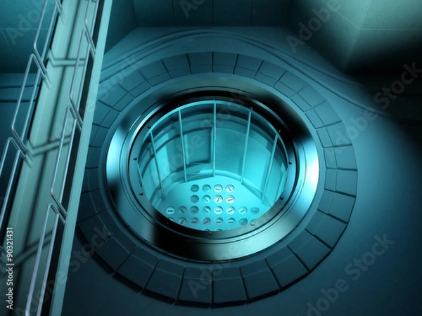 Obraz 3d Nuclear reactor core with bridge
