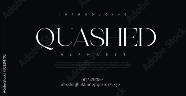 Fototapeta Quashed abstract modern sans serif alphabet font