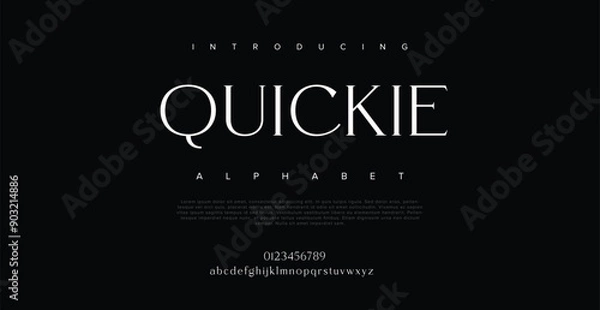 Fototapeta Quickie Creative modern liquid alphabet display font vector. Unique trendy typography style