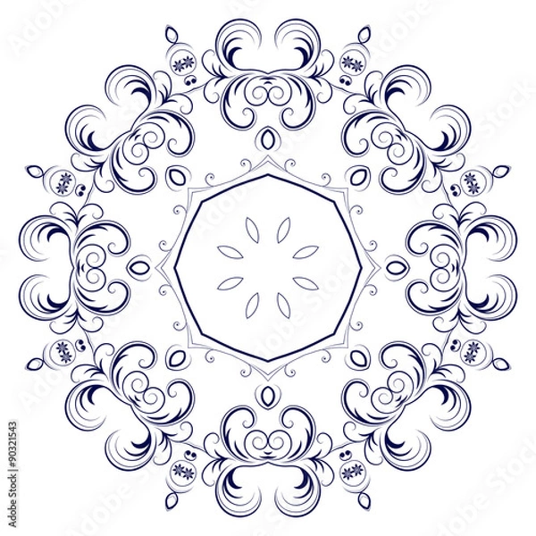 Fototapeta the abstract design of a circular pattern. Round Mandala.