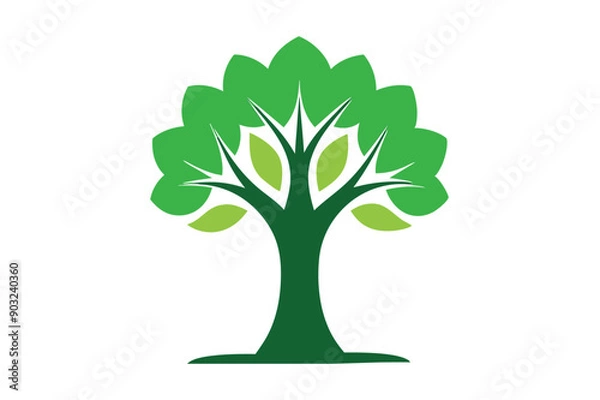 Obraz Green tree logo  vector illustration 