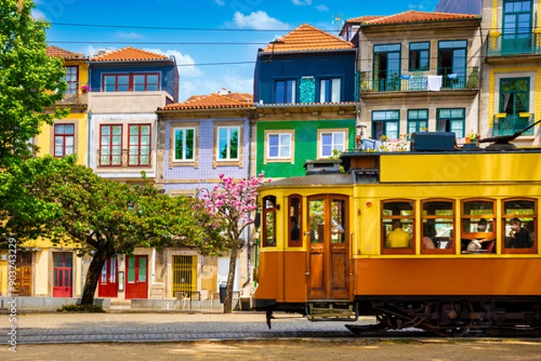 Obraz Panoramic view of the city of Porto on a beautiful summer day. Porto, Portugal